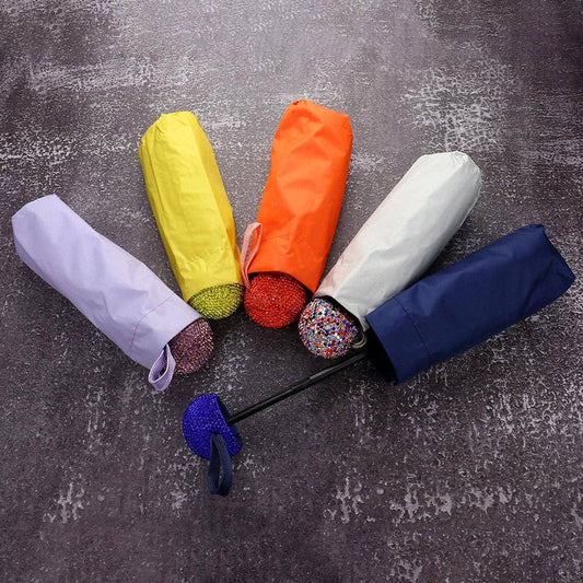 Bling Handle Pointed Foldable Umbrella