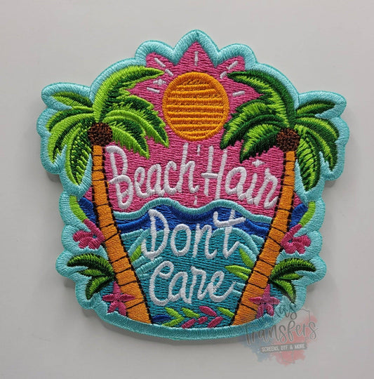 Beach Hair Don't Care Iron-On PATCH