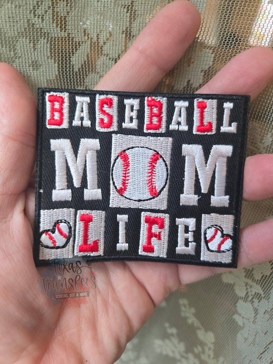 Baseball Mom Life Iron-On Patch