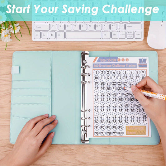 100 Money Saving Challenge Envelopes, A5 Binder Inserts