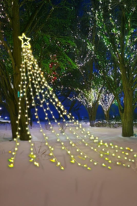 Christmas Tree Star Spangled Warm White Led Lights