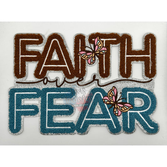 Faith over Fear Chenille XL Iron-On Patch